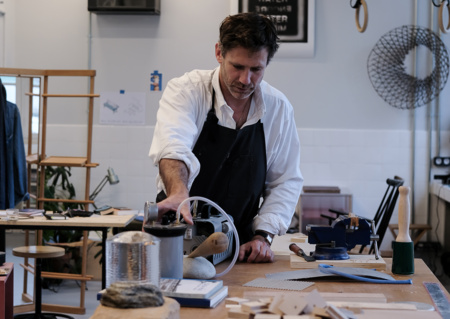 Visite de l'atelier de Tony Jouanneau (Ennoblisseur textile) et présentation du travail de Martin Blanchard (Designer)